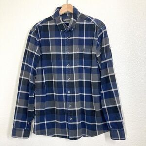 Eddie Bauer Shirt Mens Tall Large Plaid Flannel Button Down Classic Fit